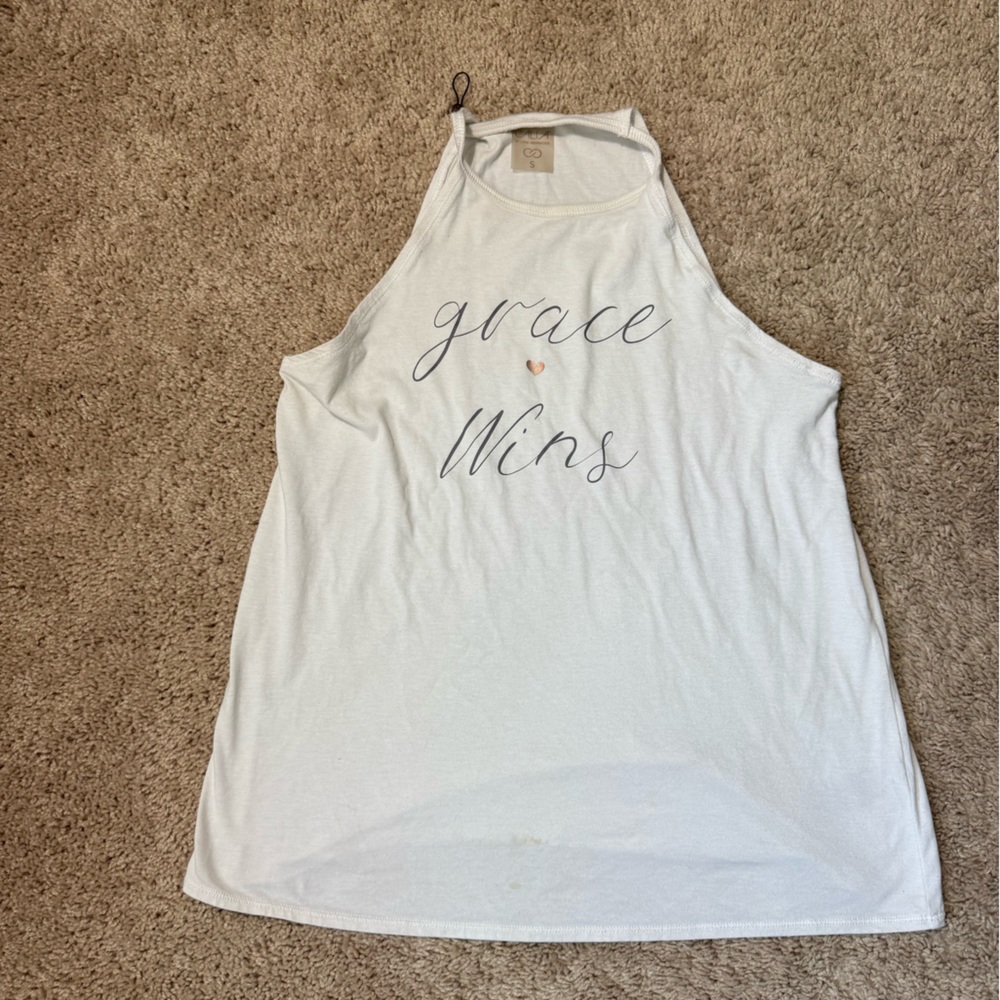 White Graphic Tank Top